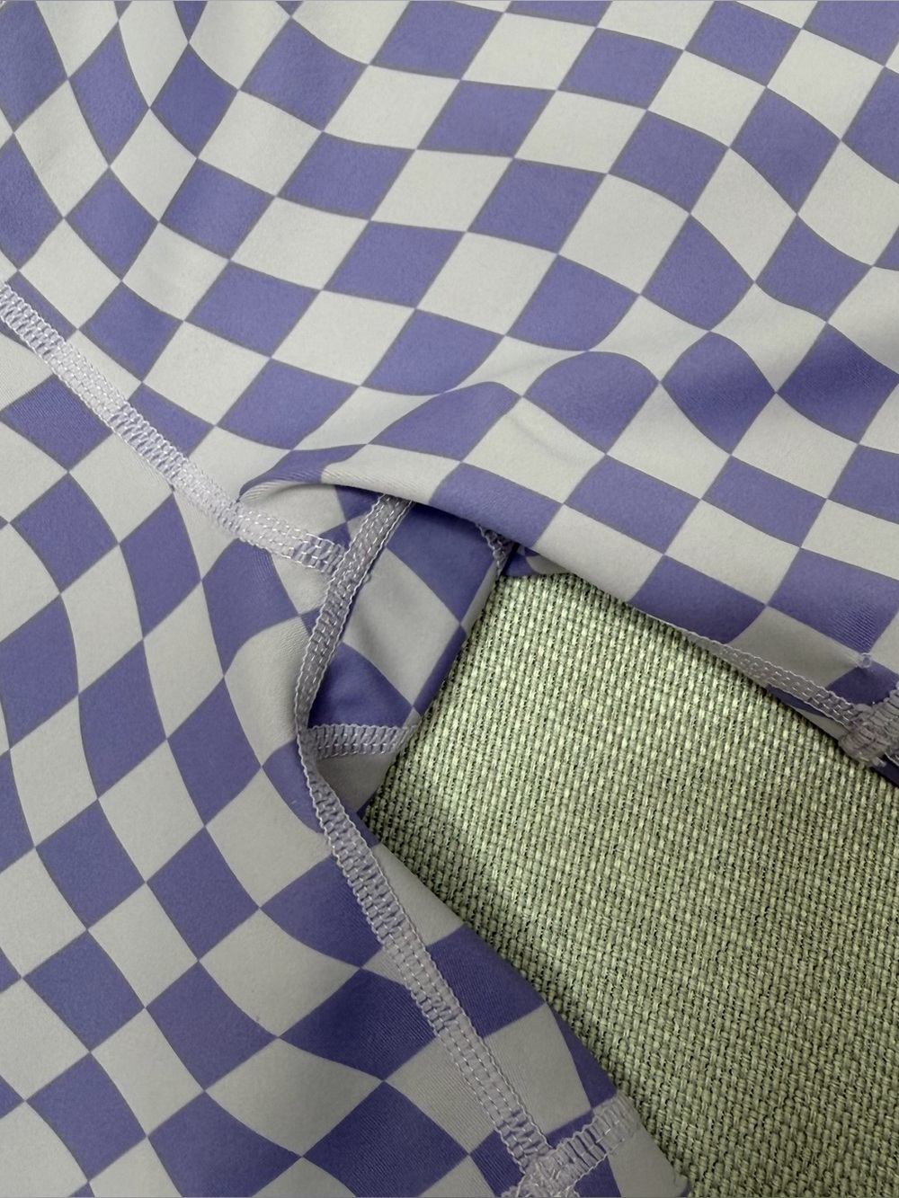 Wilo The Label Purple Checkerboard Biker Shorts Size XS - Picture 3 of 4